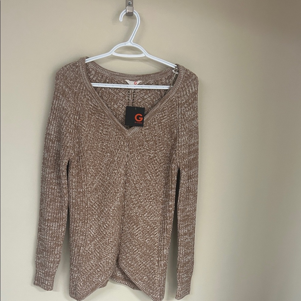 G by Guess Tan V-Neck Sweater